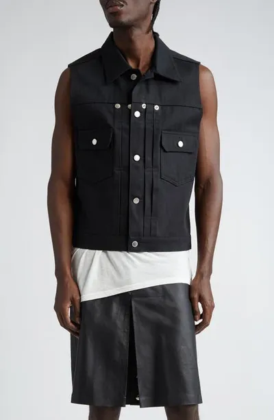 Takahiromiyashita The Soloist Black Buttoned Denim Vest