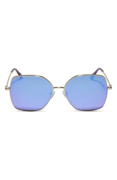 Diff Iris 54mm Square Sunglasses In Purple Mirror