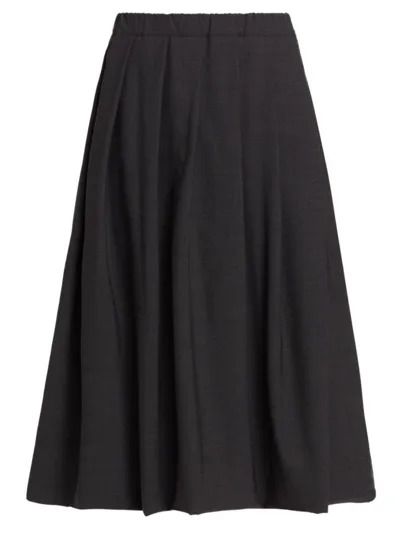 Fabiana Filippi Pleated Midi Skirt Skirts Gray In Anthracite