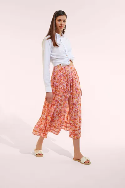 Poupette St Barth Long Skirt Reine In Pink Sweet Bell