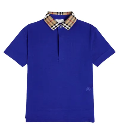 Burberry Kids'  Knight Johane Checked-collar Short-sleeve Cotton Polo Shirt 4-12 Years