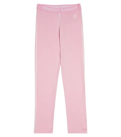 Perfect Moment Kids' Logo Leggings In Pink