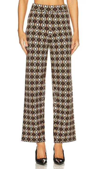 Show Me Your Mumu Zermatt Pant In Neutral Geo Jacquard