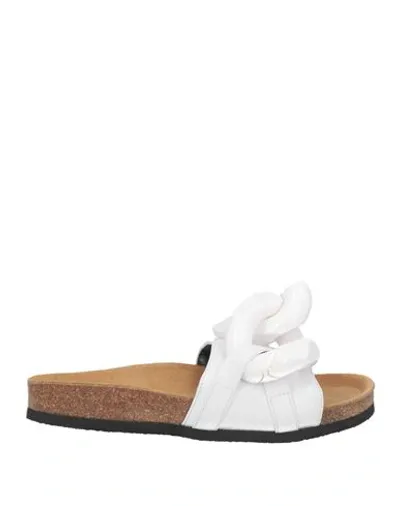 Jw Anderson Woman Sandals White Size 9 Calfskin