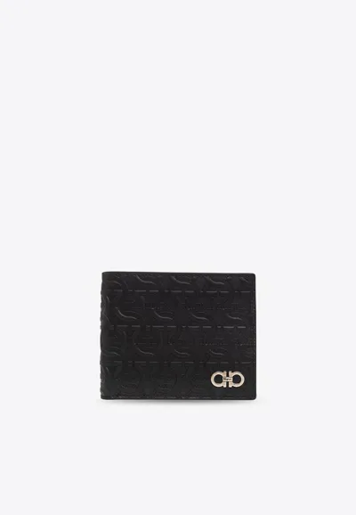 Ferragamo Bi-fold Leather Wallet In Black