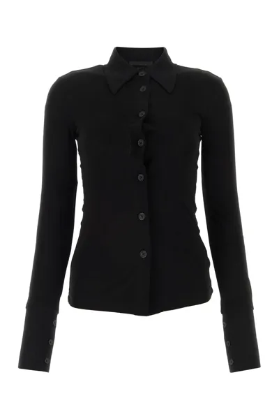 Helmut Lang Collared Button In Black