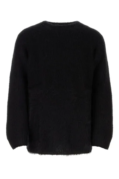 Yohji Yamamoto Crew-neck Brushed Jumper In Black