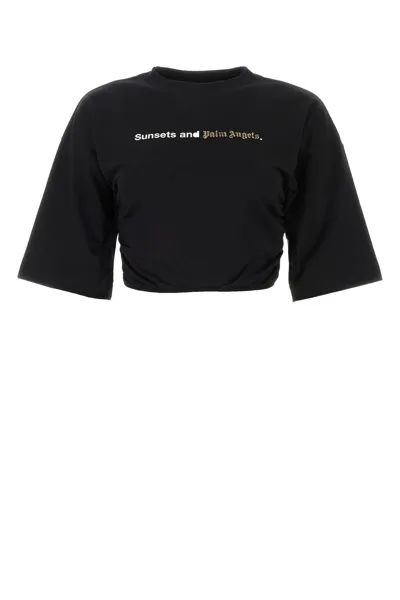 Palm Angels Sunset Rouched Tee In Black