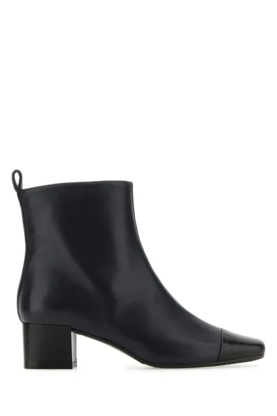 Carel Paris Leather And Patent Ankle Boot In Black