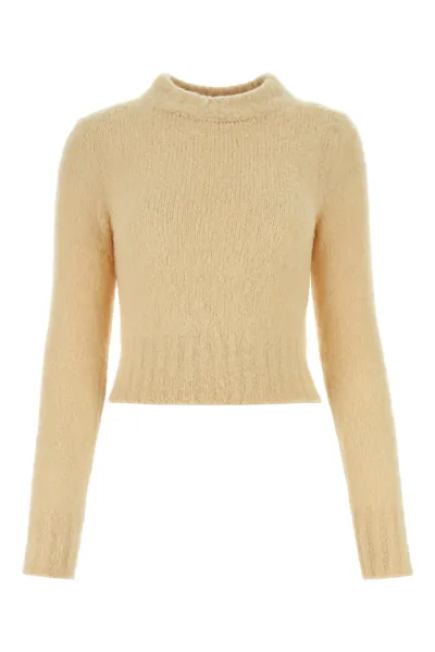 Ami Alexandre Mattiussi Brushed Alpaca Sweater In Yellow