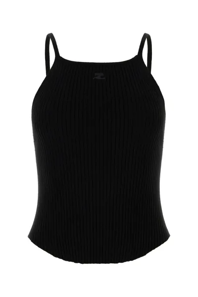 Courrèges Topwear In Black Viscose In Black  