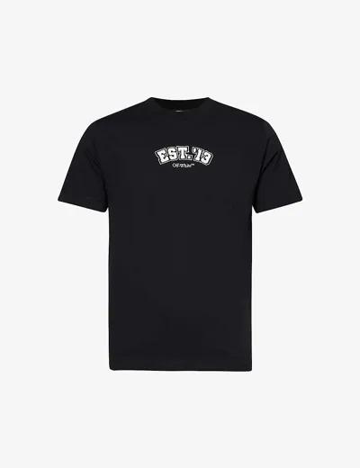 Off-white Logic Cotton T-shirt In Black