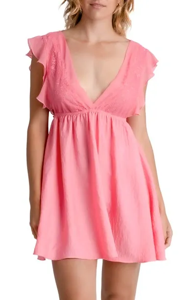 Midnight Bakery Women's Elise Satin Chemise Lingerie In Pink