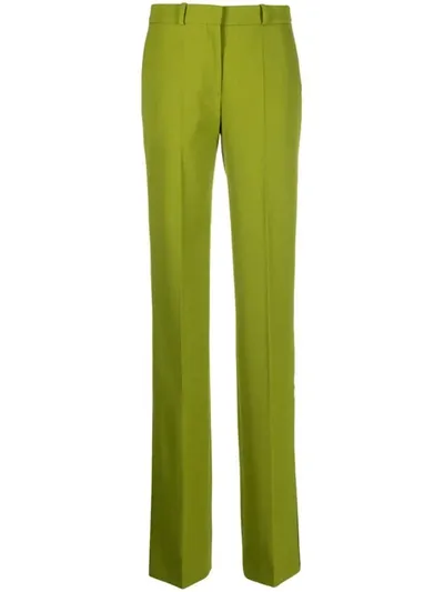 Del Core Pressed-crease Straight-leg Trousers In Green