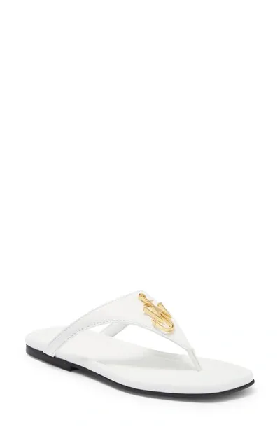 Jw Anderson 10mm Anchor Leather Thong Sandals In White