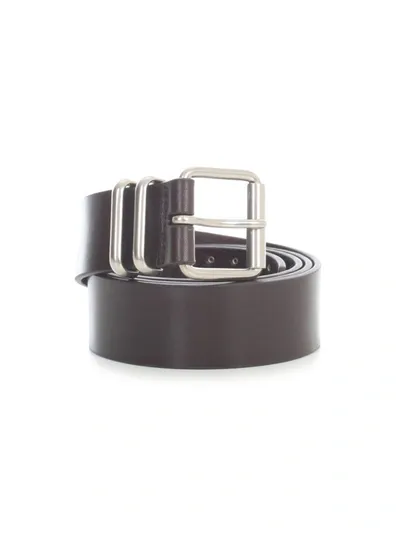 Dries Van Noten Man`s Brown Leather Belt