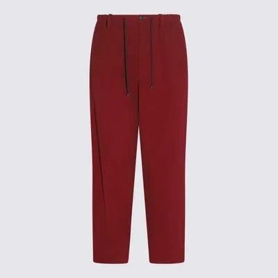 Dries Van Noten Burgundy Linen Blend Pants In Purple