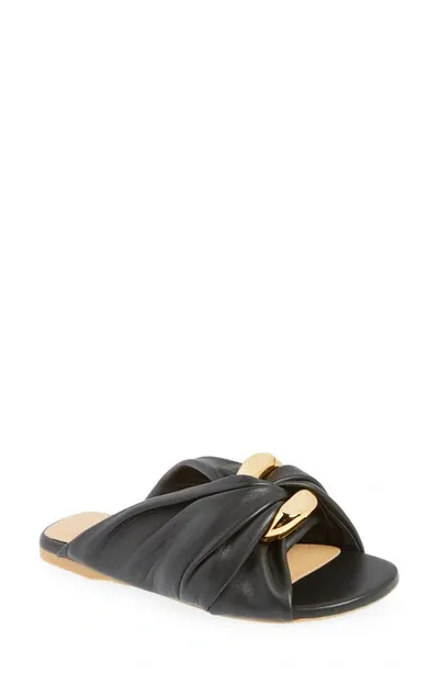 Jw Anderson Corner Chain Detail Slide Sandal In Gold