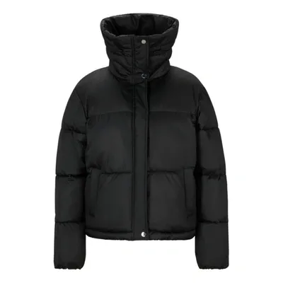 Hugo Water-repellent Puffer Jacket With Logo Patch In Black