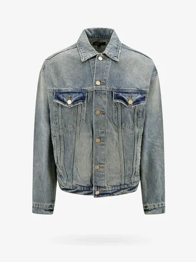 Purple Brand P027 Distressed-finish Denim Jacket In Blue