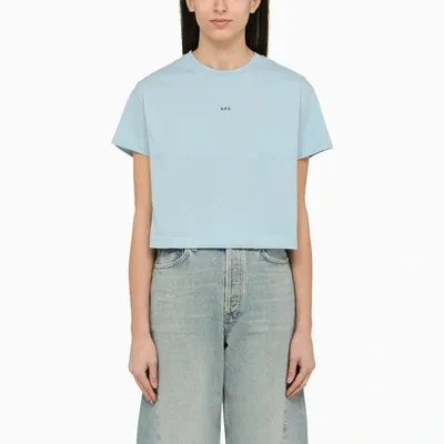 Apc A.p.c. Light Blue T Shirt In Organic Cotton