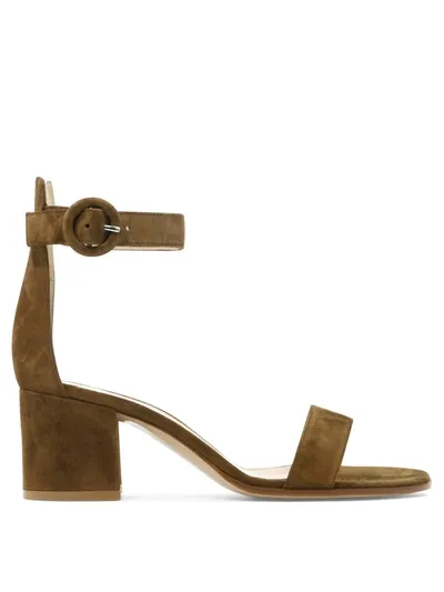 Gianvito Rossi Versilia 60 Suede Sandals In Brown