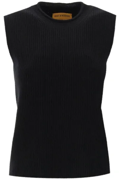 Guest In Residence Tailored Cashmere Vest In Black