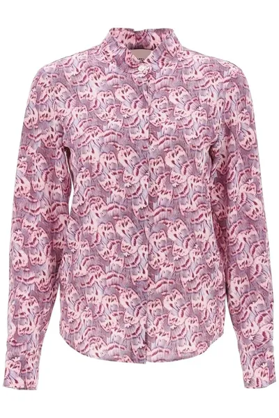 Isabel Marant Ilda Floral Georgette Shirt In Purple