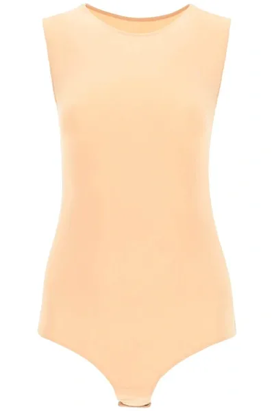 Maison Margiela Sleeveless Lycra Bodysuit In Cream