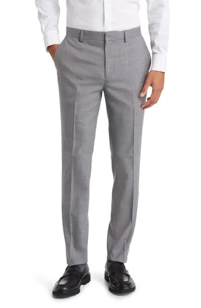 Topman Skinny Fit Stretch Flat Front Dress Pants In Grey