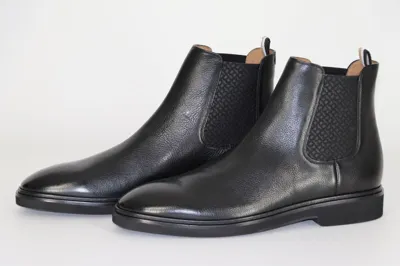 Pre-owned Hugo Boss Boots, Mod. Jerrard_cheb_gr, Gr. 44 / Uk 10 / Us 11, Made In Italy In Schwarz