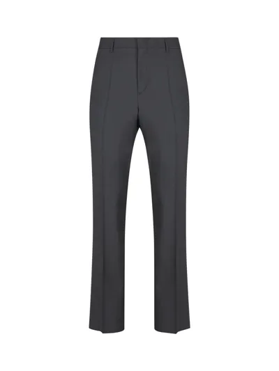 Valentino High Waist Straight Leg Pants In Gray