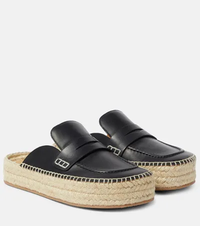 Jw Anderson Leather Slippers In Black