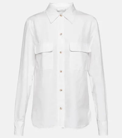 Vince Cotton And Silk Blouse In White