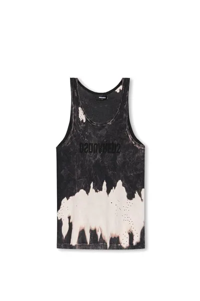 Dsquared2 Bleached Logo-printed Crewneck Tank Top