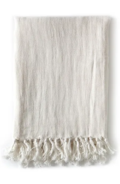 Pom Pom At Home Montauk Throw Blanket In Cream