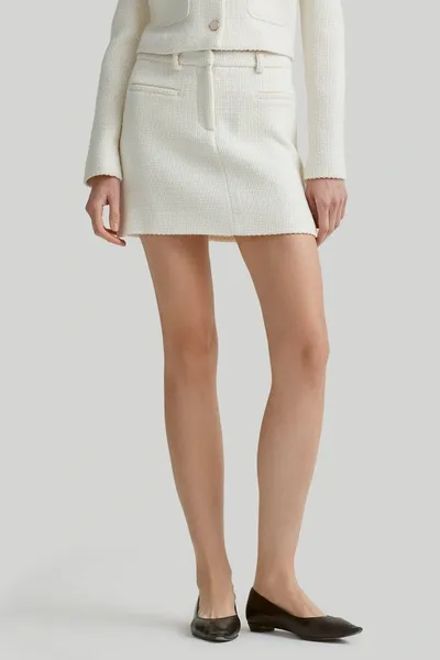 Altuzarra Zola Wool Blend Mini Skirt In Ivory