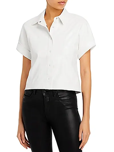 Alice And Olivia Finely Button Down Top In Off White