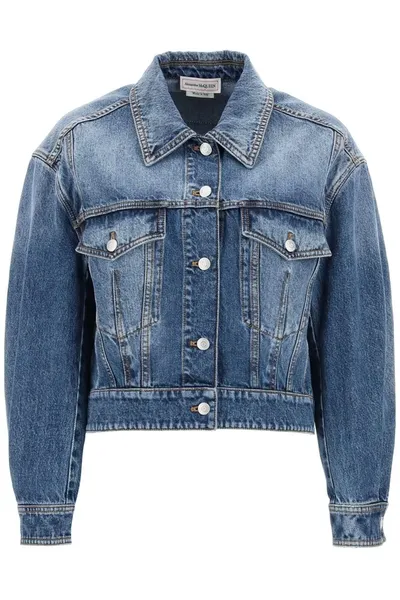 Alexander Mcqueen Denim Jacket In Blue