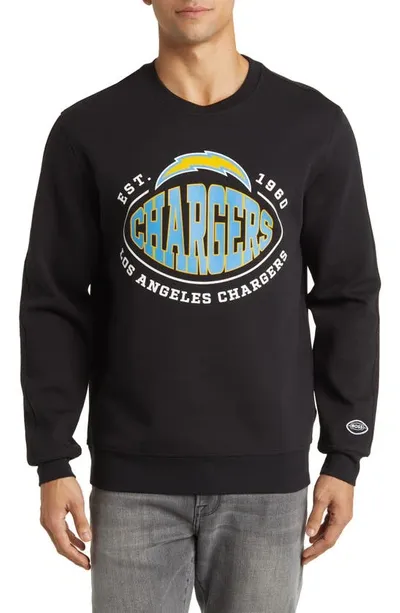 Hugo Boss Boss X Nfl Cotton-blend Sweatshirt With Collaborative Branding In Chargers Black