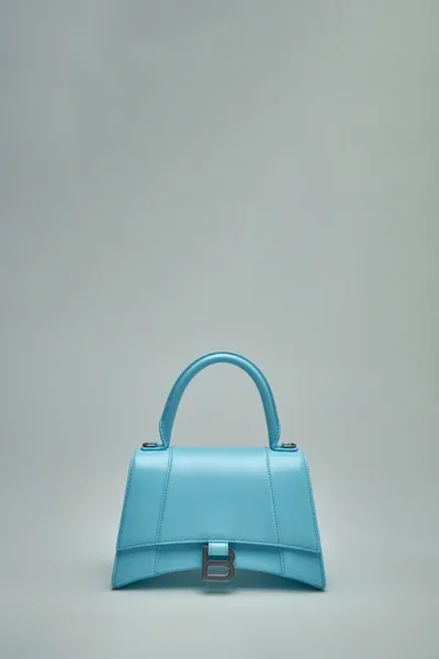 Balenciaga Hourglass Small Top Handle Bag In Blue