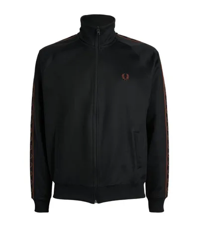 Fred Perry Navy Contrast Tape Track Jacket In Schwarz