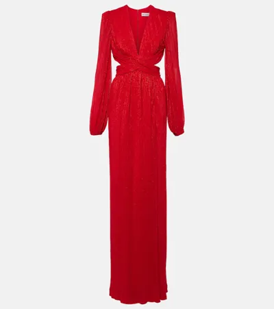 Rebecca Vallance Samantha Long-sleeve Maxi Dress In Red