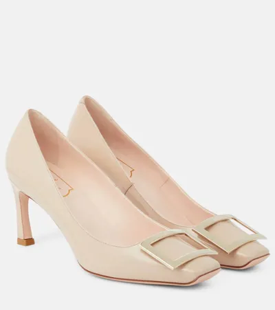 Roger Vivier Trompette Patent-leather Pumps In Neutrals