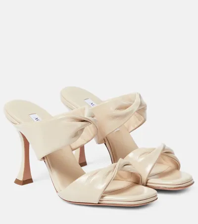 Aquazzura Twist 95 Leather Mules In White