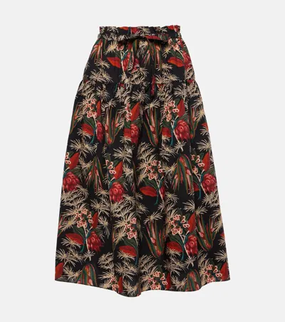 Ulla Johnson Fernanda Cotton Poplin Midi Skirt In Wild Flower