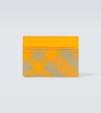 Burberry Checked Leather Card Holder In Multicoloured