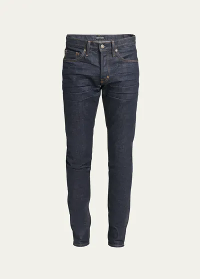 Tom Ford Men's Dark-wash Stretch Classic-fit Jeans In Rinse Blue