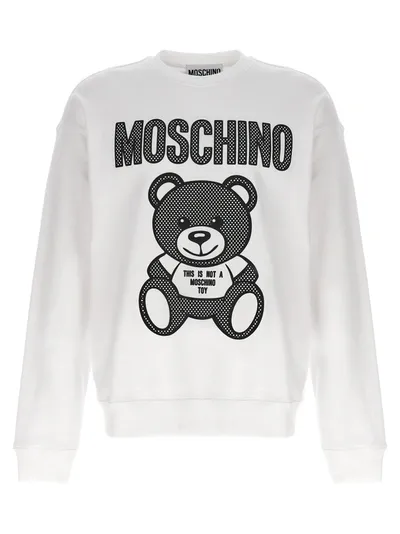 Moschino Teddy Mesh Sweatshirt In Blanco