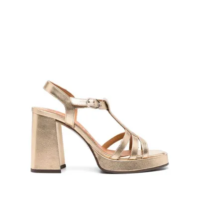 Chie Mihara Zico 95mm Leather Sandals In Gold